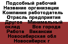 Подсобный рабочий › Название организации ­ Компания-работодатель › Отрасль предприятия ­ Другое › Минимальный оклад ­ 1 - Все города Работа » Вакансии   . Новосибирская обл.,Новосибирск г.